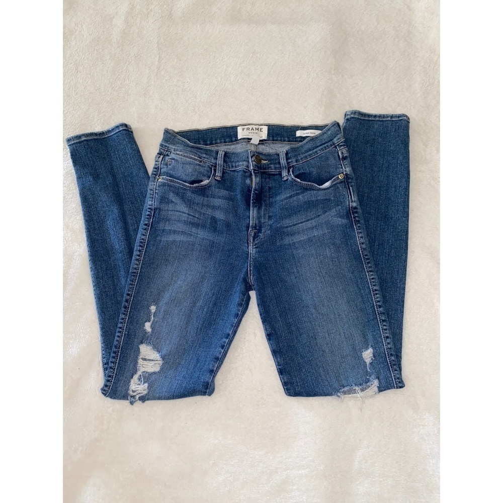 Frame Denim Mid Rise Le High Skinny Seeley - Picture 2 of 5